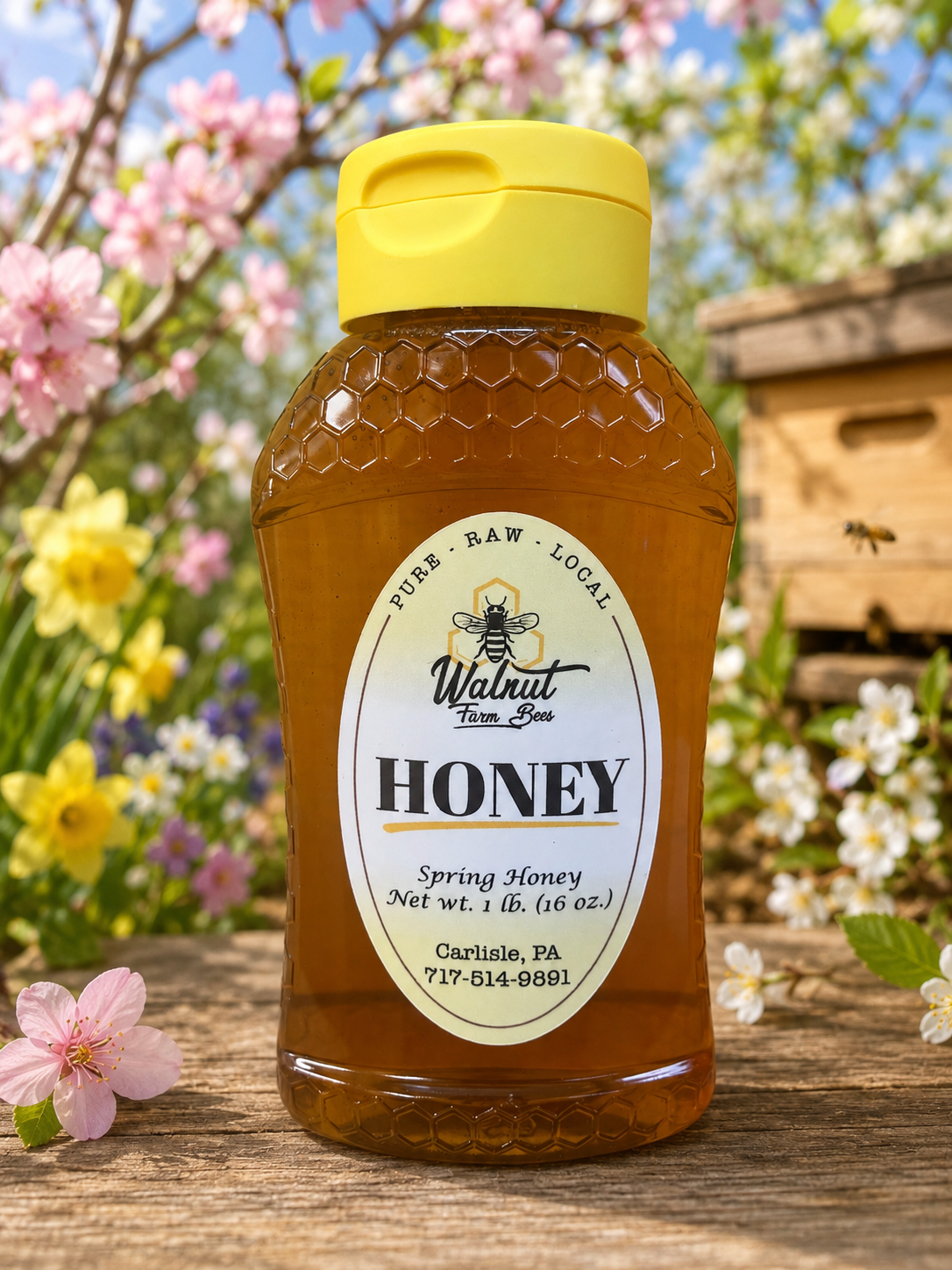 Pure, Raw, Pennsylvania Spring Honey - 1 lb Plastic