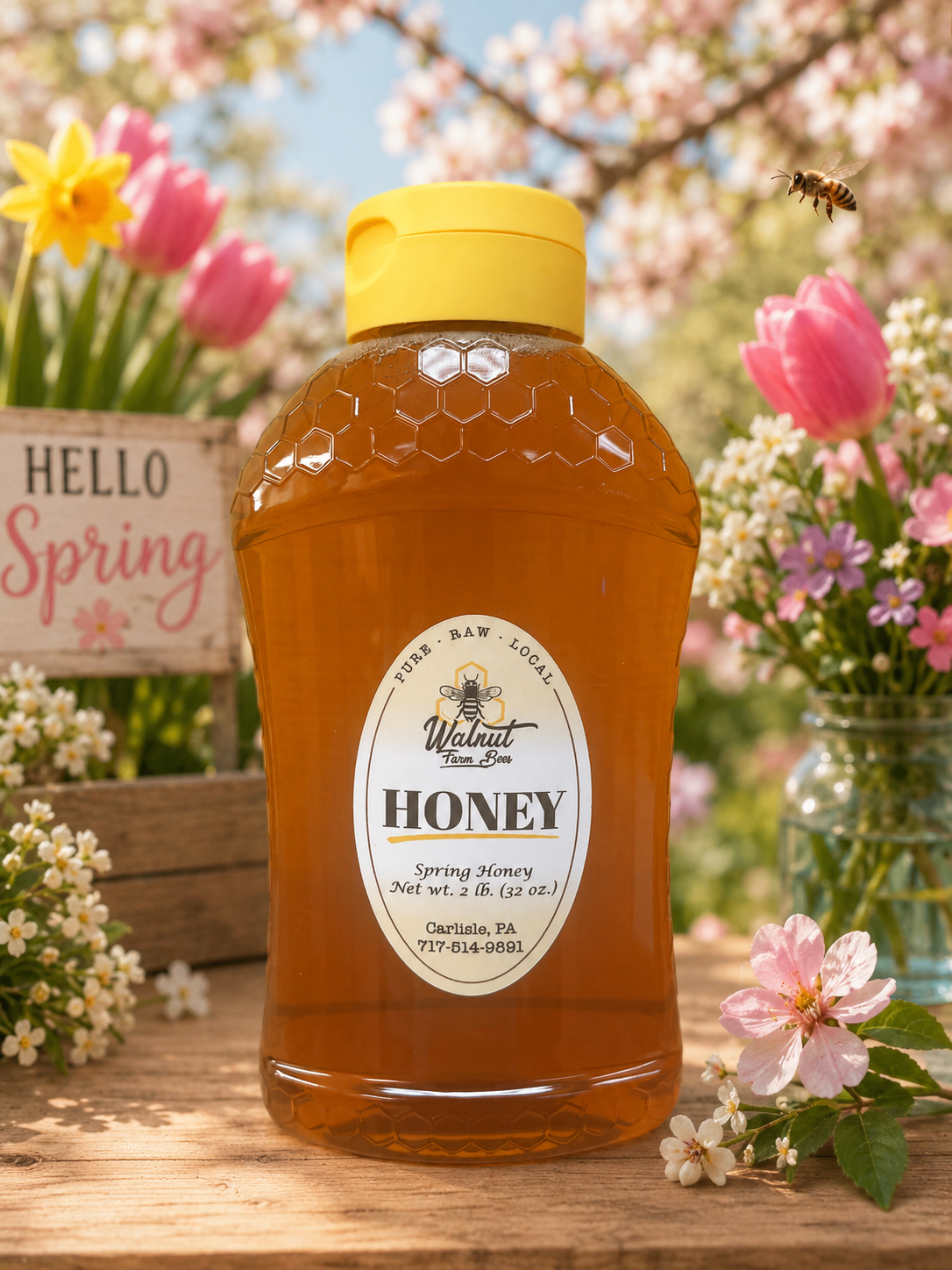 Pure, Raw, Pennsylvania Spring Honey - 2 lb Plastic