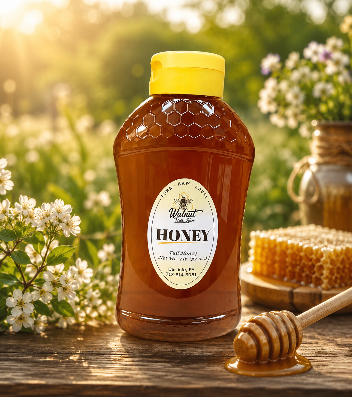 Pure, Raw, Pennsylvania Early Fall Honey (Goldenrod and Knotweed) - 1 lb Plastic