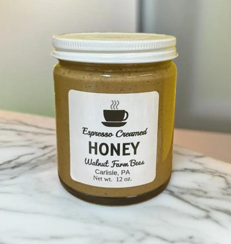 Pure Pennsylvania Espresso Creamed Honey - 12 ounce glass