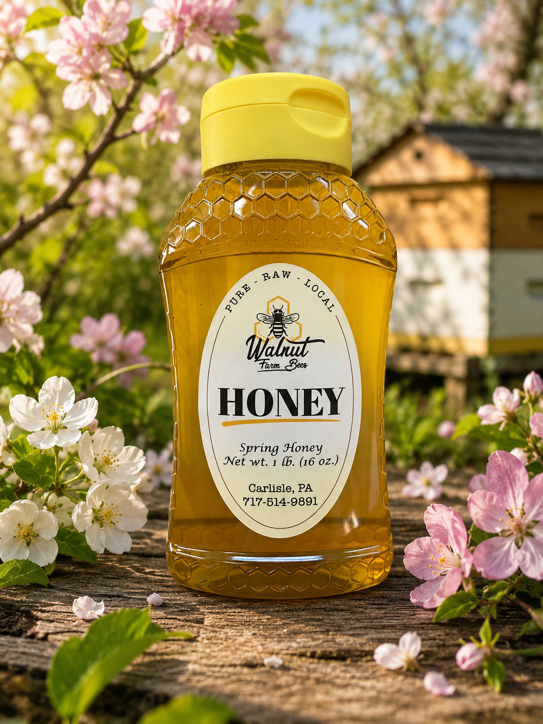 Pure, Raw, Pennsylvania Spring Honey - 1 lb Plastic