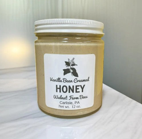 Pure Pennsylvania Vanilla Bean Creamed Honey - 12 ounce glass